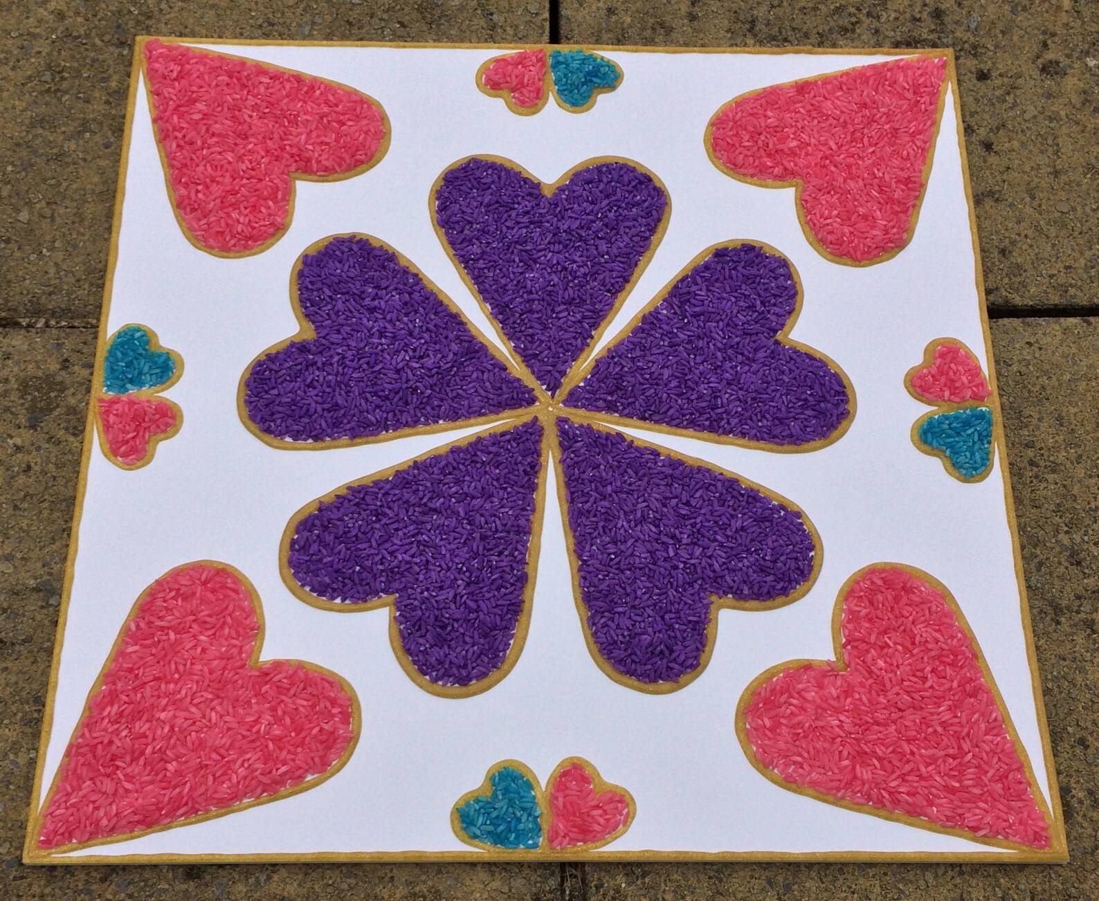 Love Heart Flower Design Maiyan Board Punjabi Wedding Accessories