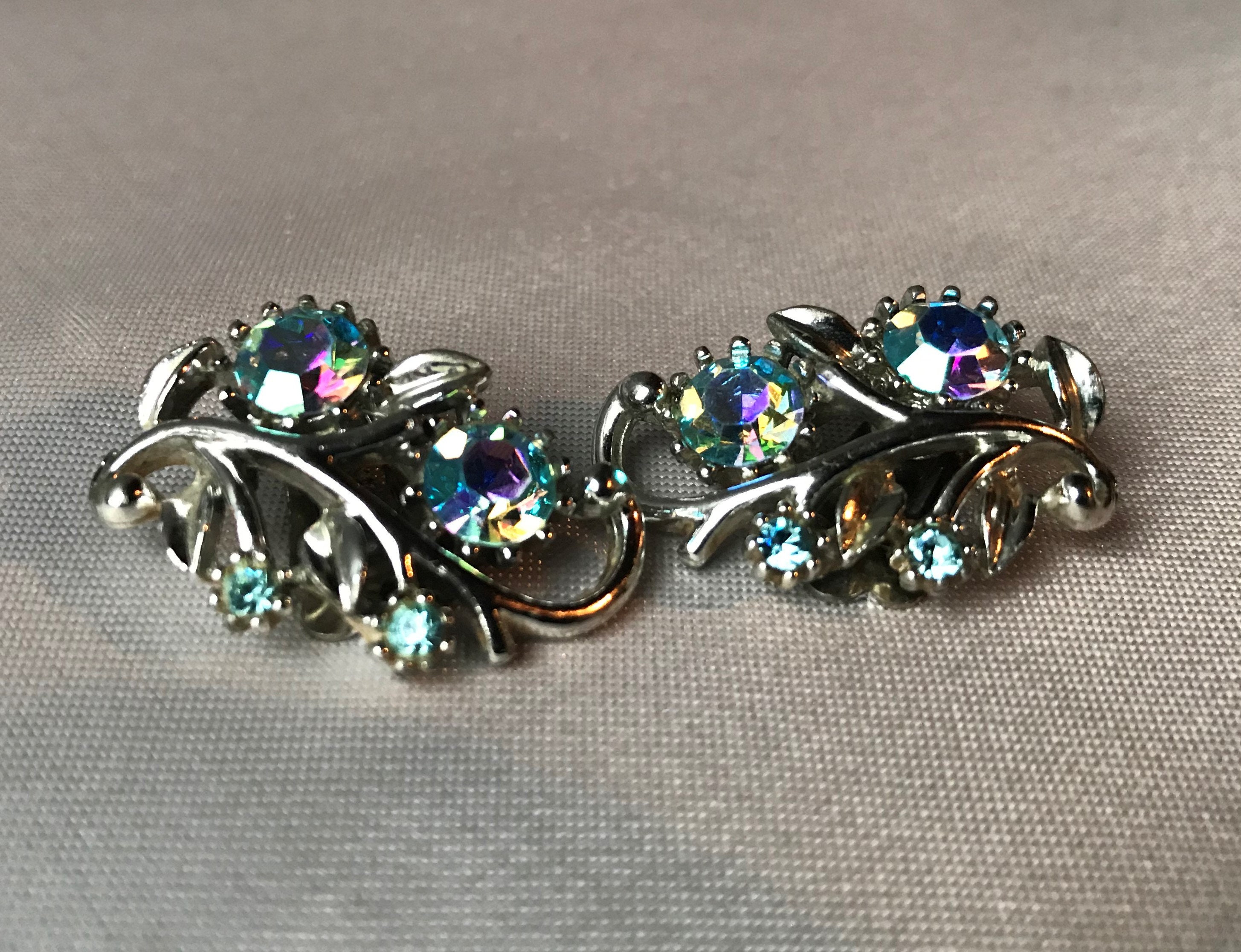 Vintage CORO Clipon Earrings Branch and Leaf Design Etsy