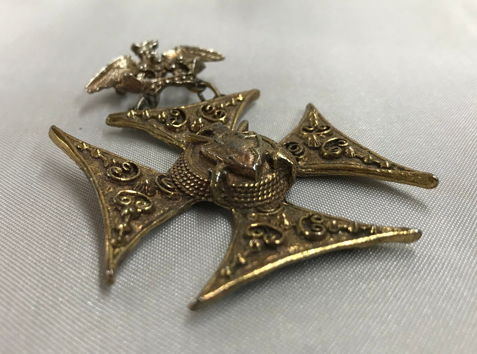 Vintage Goldtone Maltese Cross With Eagle Crown Shield Etsy UK