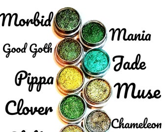 Eyeshadow Duochrome Colorshift Eyeshadows in The Greens Group 2
