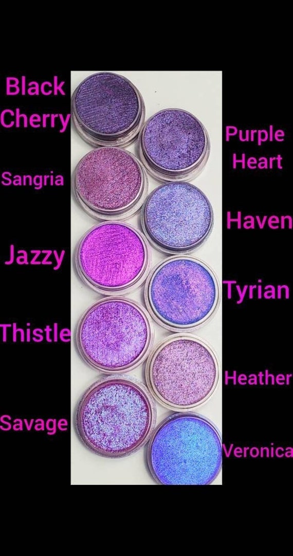 Longwearing Duochrome Eyeshadows in Shades of Purple