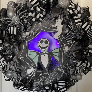 Jack Skellington wreath with Lights