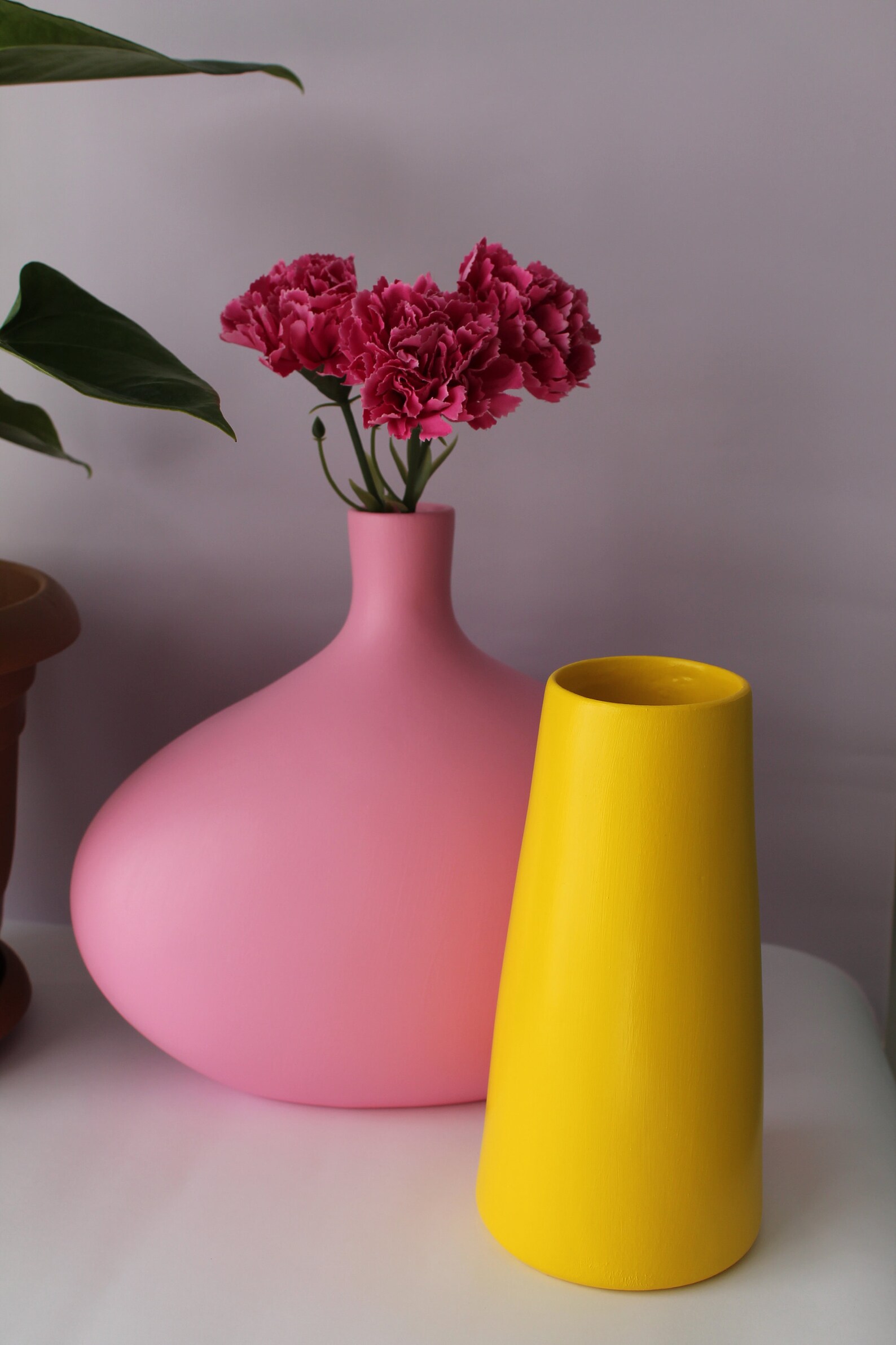 Handmade ceramic yellow vases Etsy