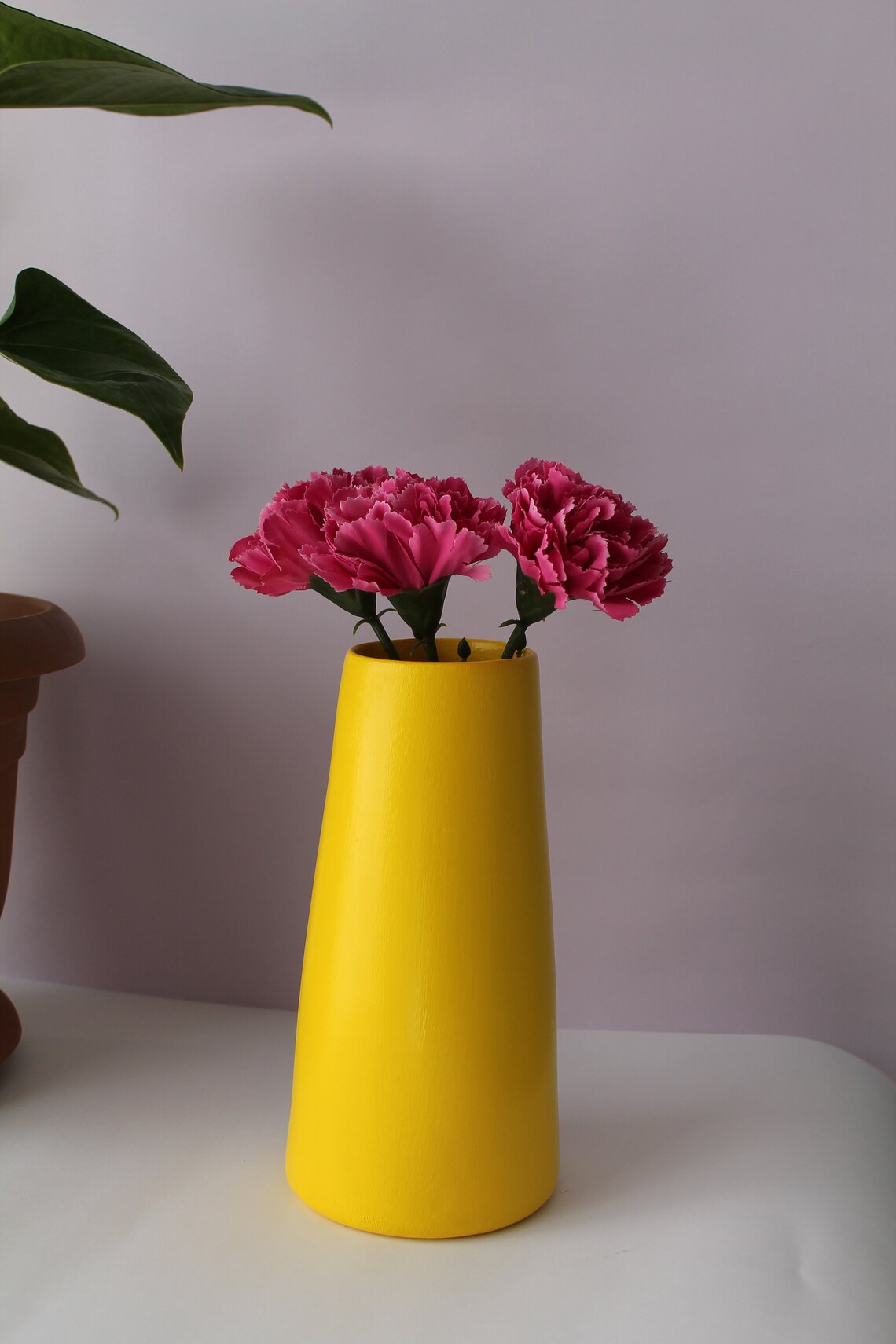 Handmade ceramic yellow vases Etsy