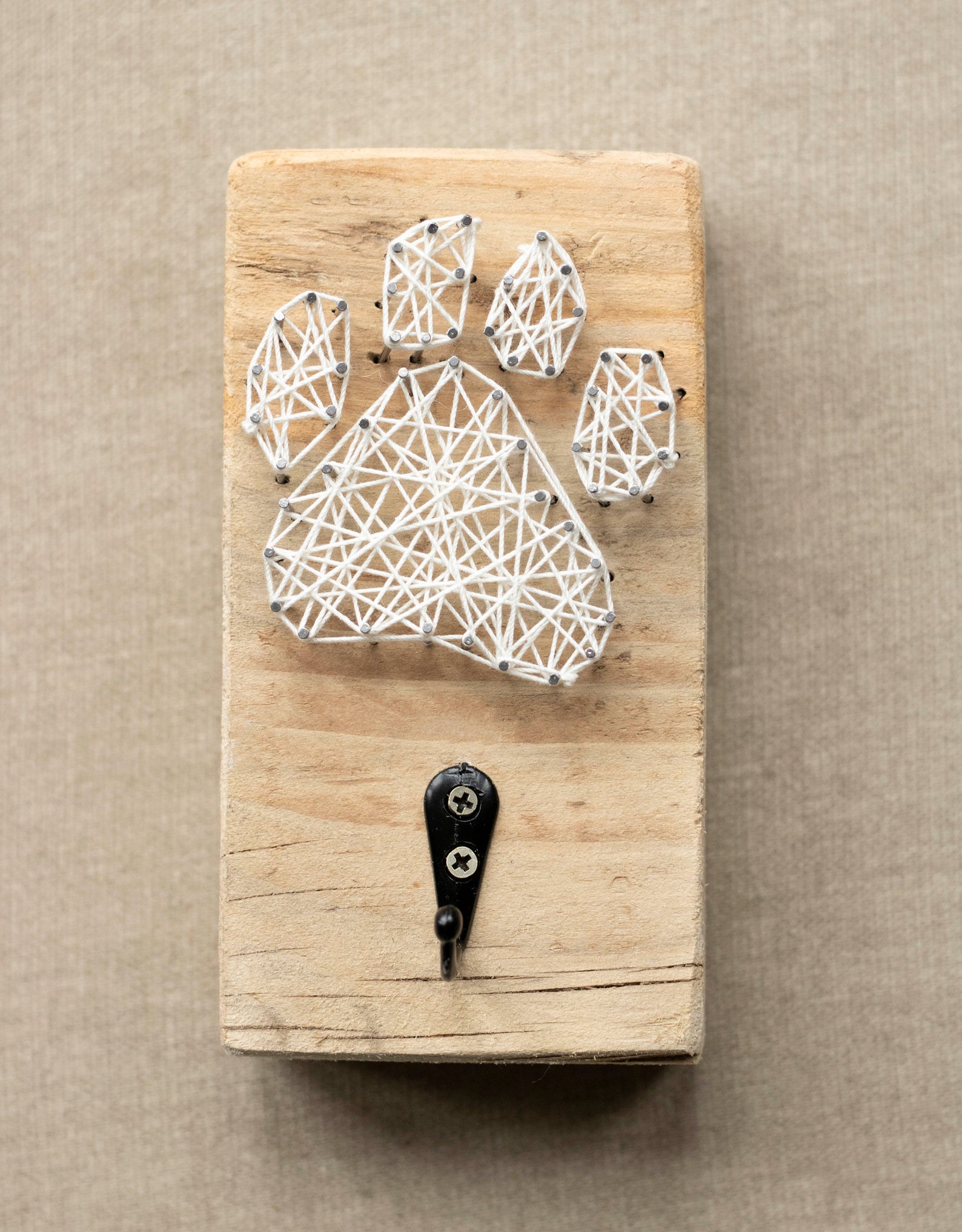 Wooden Paw print lead holder Dog lead holder personalised Etsy