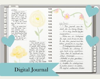 Watercolor Paper Digital Journal: 12 Sections, 408 Pages (PDF)