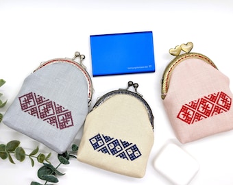 Kogin embroidery makeup, earbuds, and external hard drive case