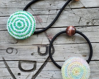 Pastel Colors Beads Hair Tie
