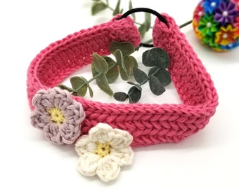 Pink Flower Baby Head Band Organic Cotton 100%