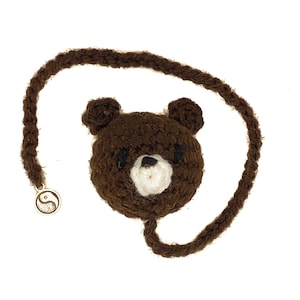 Brownie The Brown Bear -- handmade crochet bear bookmark, mini animal, amigurumi