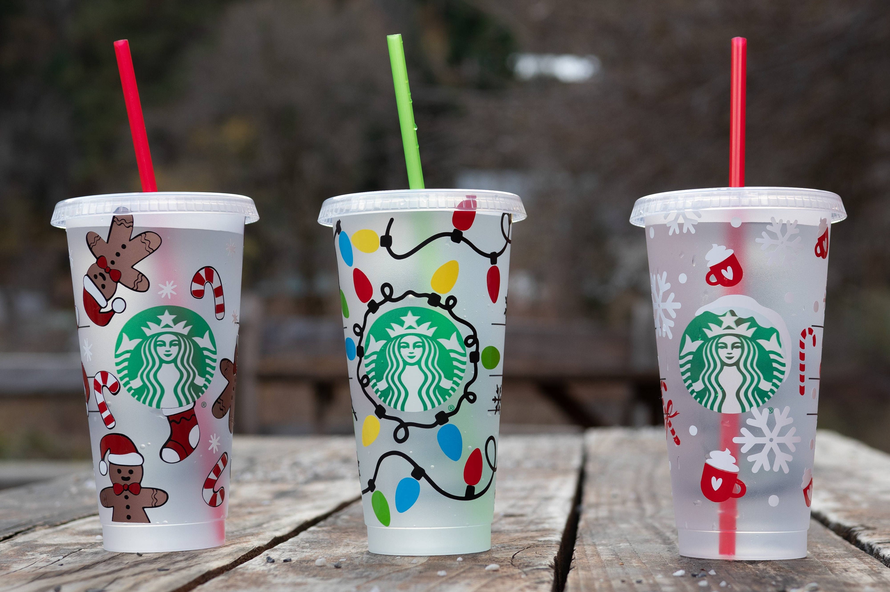 Christmas Starbucks Cup / Venti Reutilizable Personalizado 24 Oz