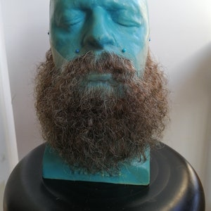 ZM Hair Reaslitic Brown/Grey Human / Yak hair Fake Beard and Moustache for Cosplay and Theater F-14