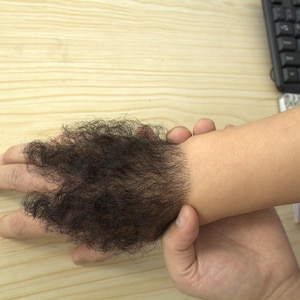  lara&missy Natural hair Pubic Wig Merkin Natural Pussycat Patch  Hand tied Pubic Wig (Black-1B)