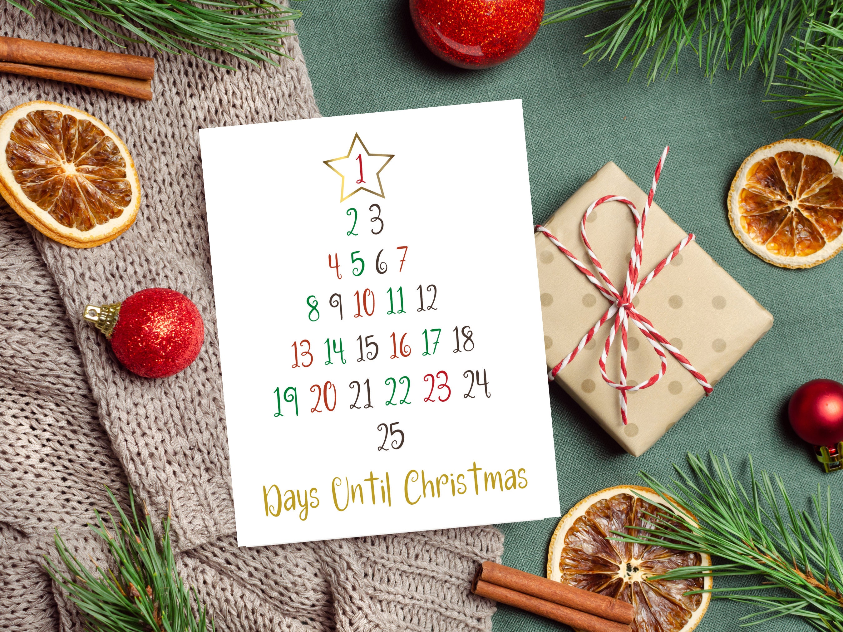 Days Until Christmas Countdown Printable - Countdown Until Christmas ...