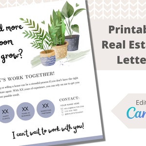 Carta de prospección de plantas de primavera: marzo, abril y mayo Marketing para bienes raíces: ¡editar en Canva! Carta de marketing de Cute Plants para bienes raíces