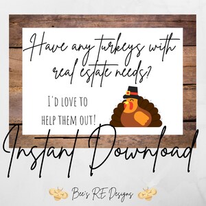 Thanksgiving Pop By - Digital Download Pop By Tag - Realtors, Real Estate Marketing