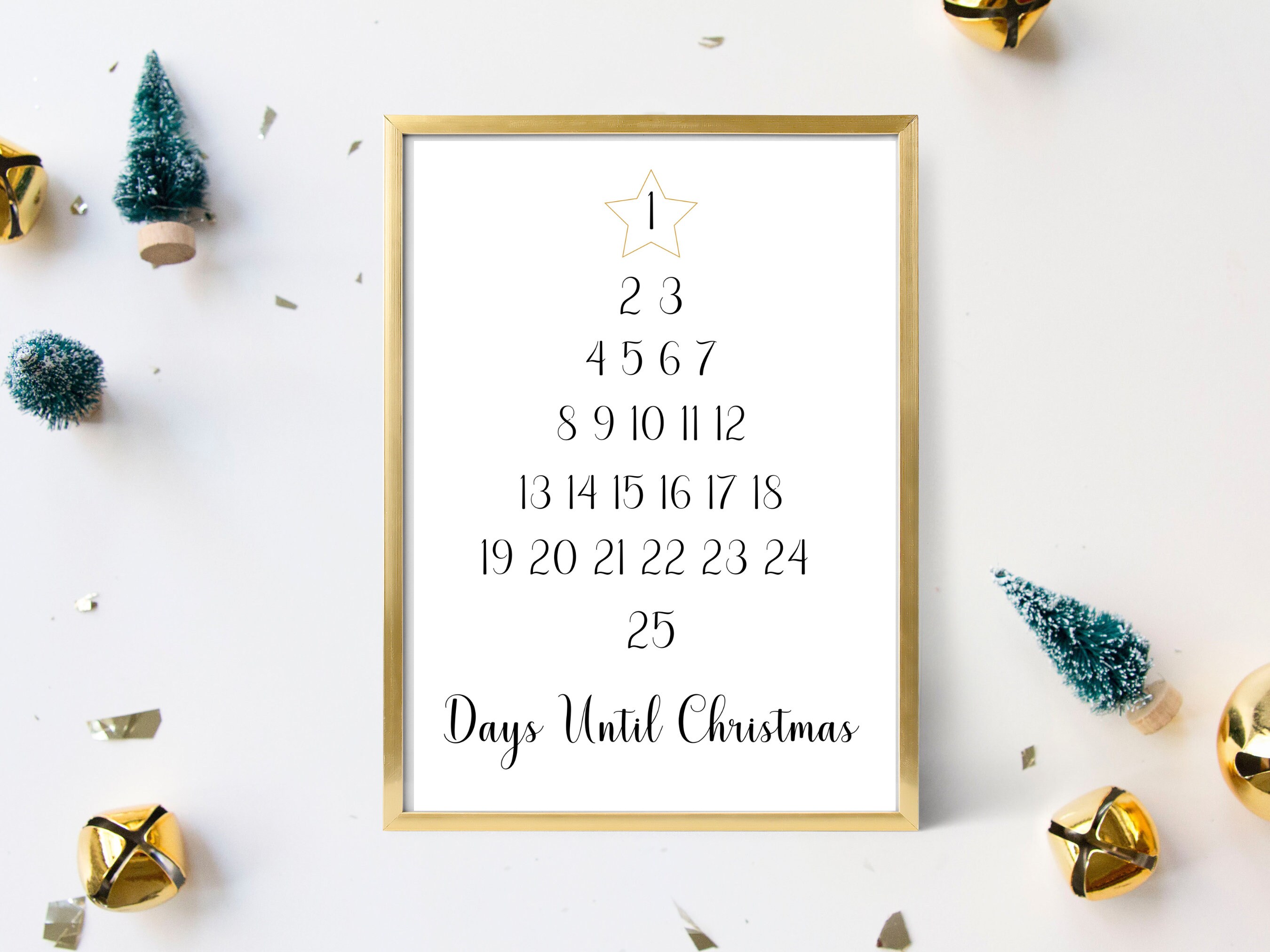 Days Until Christmas Countdown Printable Modern Countdown Etsy