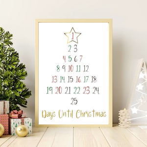Days Until Christmas Countdown Printable - Countdown until Christmas - Digital Download