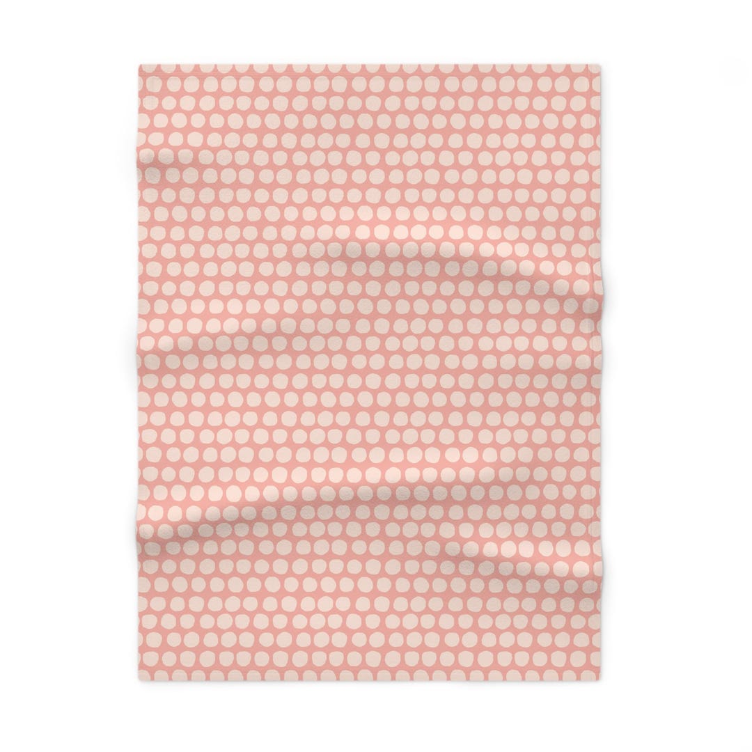 Soft Baby Blanket – Pink Polka Dot Design