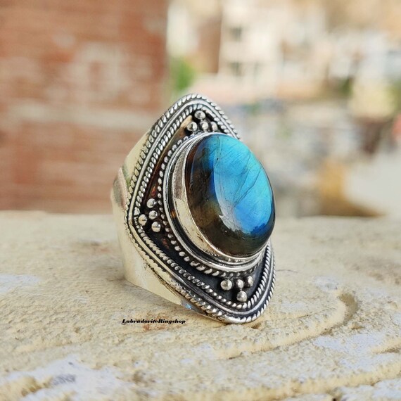 Labradorite bague femme sale