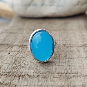 Blue Chalcedony Ring, 925 Sterling Silver Ring, Gemstone Ring, Handmade Ring, Women Ring, Beautiful Ring, Chalcedony Jewelry, Gift for him