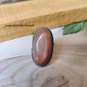 Handmade Sunstone Ring: 925 Sterling Silver Gemstone