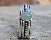 Aquamarine ring, 925 Sterling silver ring, Women ring, Worry ring, Statement ring, Fidget ring, Boho ring, Gemstone ring, Gift For Her,