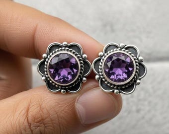 Amethyst Pearl Labradorite & Larimar Gemstone Earring, Weeding Jewelry, Handmade 925 Sterling Silver