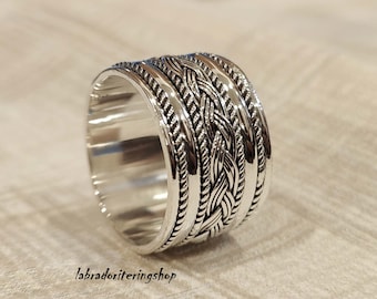 Bague toupie en argent sterling - Bague anxiété bohème