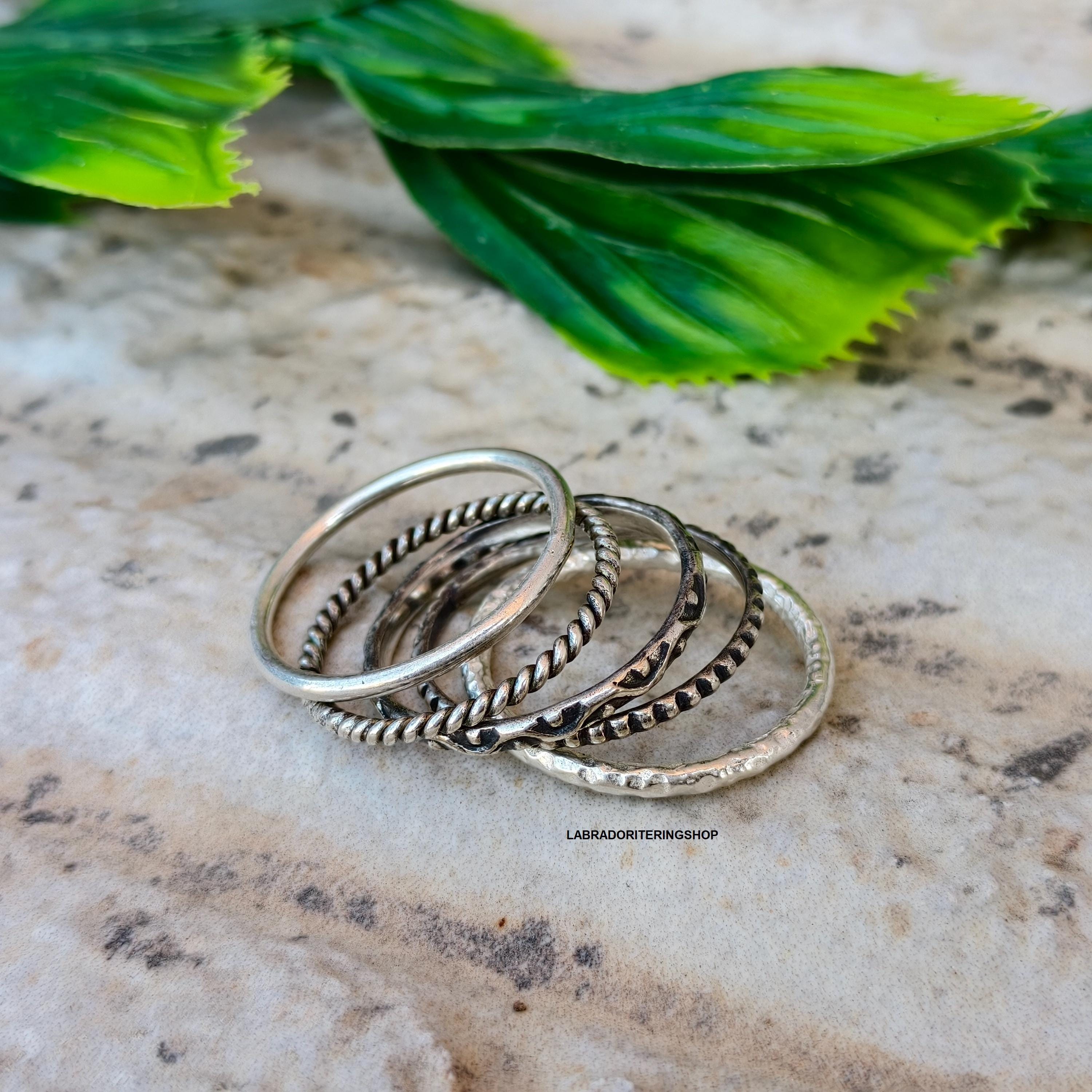 925 Sterling Silver, 5 Set of Ring, Handmade Ring, Statement
