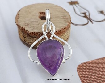 Natürliche Amethyst 925 Sterling Silber Anhänger