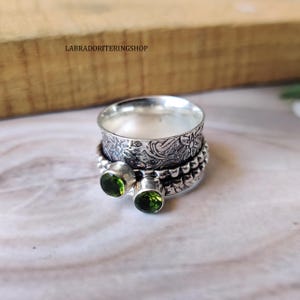 Handmade Peridot 925 Sterling Silver Statement Ring