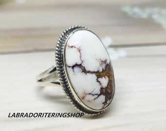 Wild Horse Jasper Ring: Handmade 925 Sterling Silver Gemstone