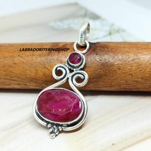 Handmade Ruby Pendant: 925 Sterling Silver Gemstone Jewelry