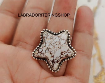 Wild Horse Star Ring, 925 Sterling Silver, Boho Hippie Style