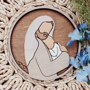 Christ Holding Baby Wood Sign, Pregnancy Loss, Miscarriage, Wall Decor