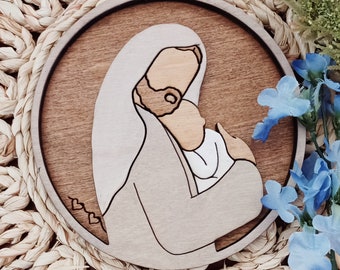 Christ Holding Baby Wood Sign, Pregnancy Loss, Miscarriage, Wall Decor