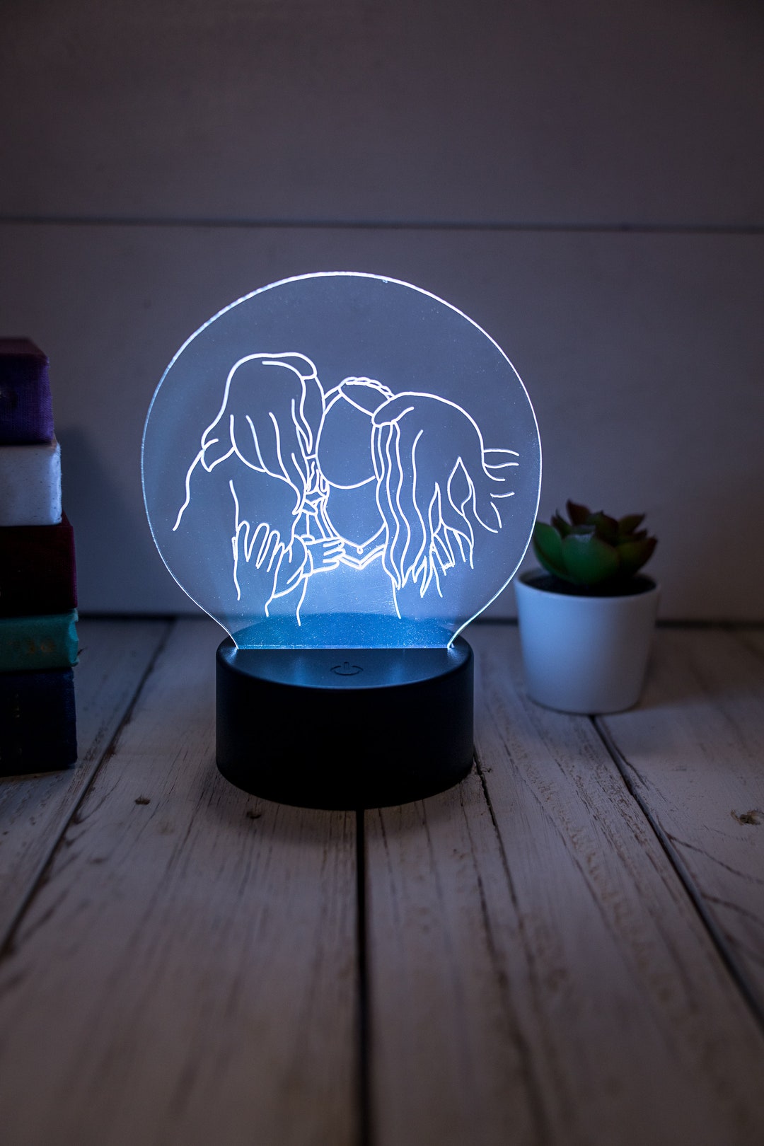 Customized Light Custom Line Art Night Lights Laser Engraved Clear 