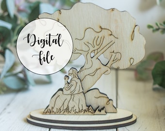 DIGITALE DATEI (nur für den persönlichen Gebrauch) Christus in Gethsemane Holzfigur, Jesus Gebet der Unterwerfung, Schreibtischdekoration, Laser graviert, Jesus Kunst