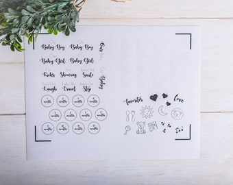 Schwangerschaft und Babys erstes Jahr Journal Aufkleber, neue Mutter Geschenk, anpassbare Baby Meilenstein Aufkleber, niedliche minimalistische Baby Aufkleber