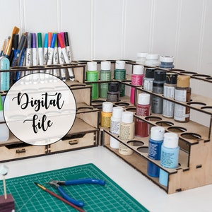 DIGITAL FILE (Personal Use Only) Modular Paint Rack Hobby Organizer, Paint Organizer SVG File, Laser Cut File