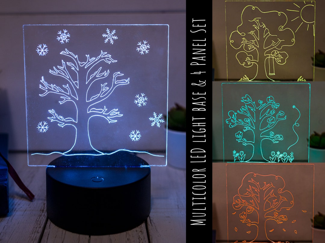 The Four Seasons Night Light Set, Laser Engraved Clear Acrylic Panel ...