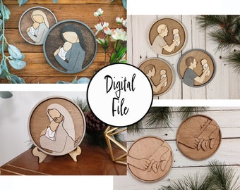 Digital File (Personal Use): Baby & Me SVG File Pack for Laser Engraving/Cutting