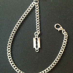 Albert zakhorlogeketting met peaky oogkleppen scheermesje, zilverkleur 4 maten