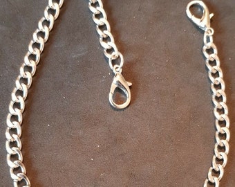 Silver Colour Single Albert Pocket Watch Chain with Pendant 001