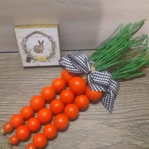 wooden farmhouse bead Carrots