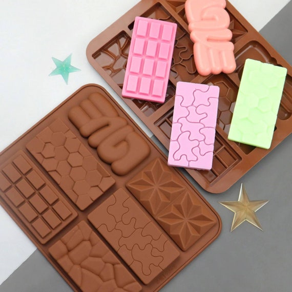 Silicone 6 Cavity Full Size Chocolate Candy Bar Mold 