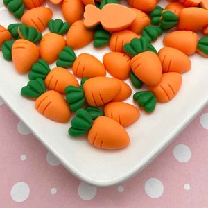 Resin Carrot Flatback  Cabachons