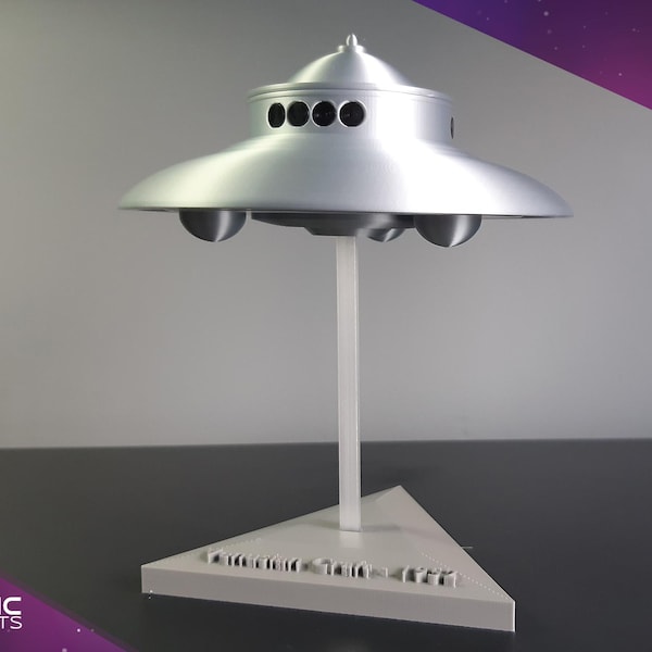 3D Printed UFO Model: Venusian Spacecraft, Retro Sci-Fi Geek Gift