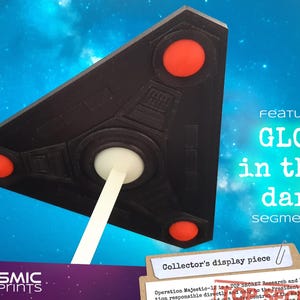 Belgium Wave UFO Model – 3D Printed Triangular UAP Craft | Hand-Finished Sci-Fi Collectible | 1990 Alien Encounter Display